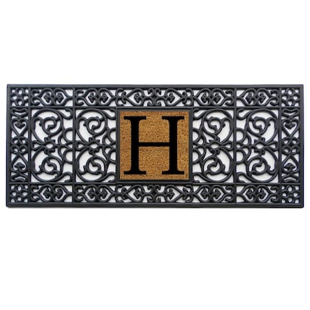 Calloway Mills Monogram Door Mat, Black, Natural, 17 in W x 41 in L 170011741H